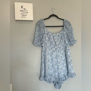 Francesca’s Women’s Blue Floral Romper